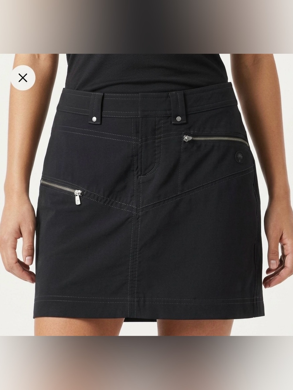 Athleta Women’s Black Tear Away B4 You Play Mini Skirt with Zip Pockets - staple
